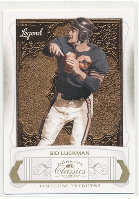 2009 Donruss Classics Sid Luckman Timeless Tributes Gold 47/50