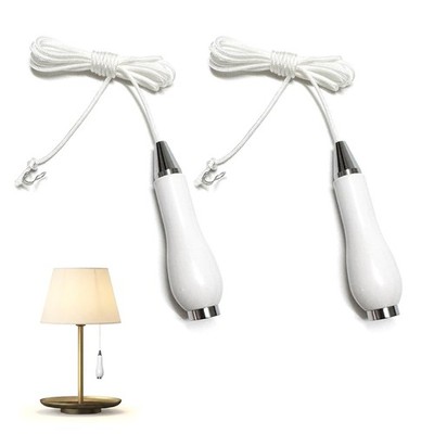 Jovrelant 2er Pack Keramik Badezimmer Zugschnur, Lichtschalter 150 cm, weiß 