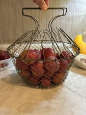 VTG Farmhouse French Metal Wire Mesh Collapsi...