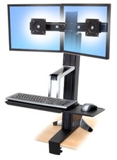 Ergotron 33341200 WorkFit-S Display Stand Black for 2 LCDs up to 24"