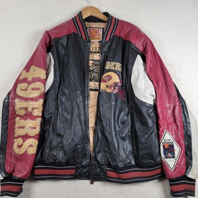 Vintage San Francisco 49ers Leather Jacket Carl Banks Men's XL NFL