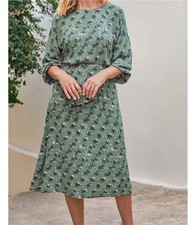 Woolovers Dolman Printed Viscose Dress - Size 12 - New With Tags
