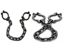 37" Plastic Handcuffs Chain Fake Shackles Cosplay Prisoner Costume Prop