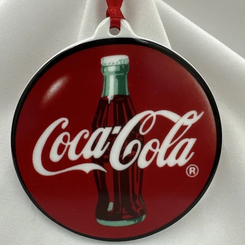 Vintage Coca Cola Coke 1997 Round Porcelain Hanging Ornament