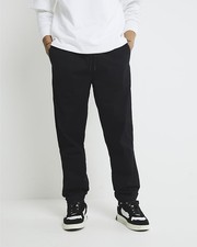 River Island Mens Joggers Black Regular Fit Pull On Trousers Pants Bottoms