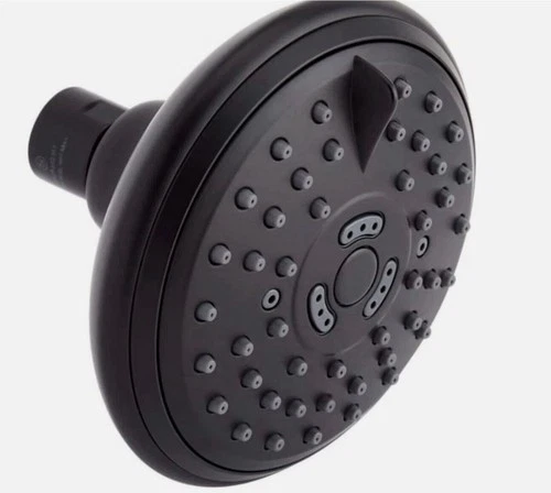 Signature Hardware 1.8 GPM Multi Function Round Shower Head 483542 Matte Black - Picture 1 of 3