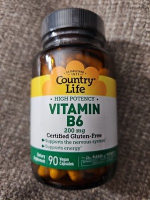 High Potency Vitamin B-6 90 Veg Caps 200 Mg Exp 11/2027