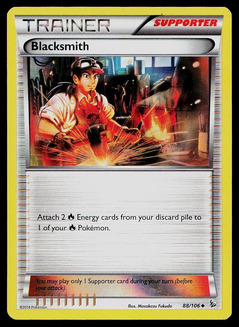 Pokemon Card Flashfire Blacksmith 88/106 Reverse Holo Uncommon