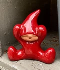 NITTSJO SWEDEN POTTERY Red Tomte GNOME Figurine SCANDINAVIAN MODERN