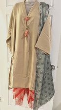 NWT SANA SAFINAZ SIZE XL extra large 3 pc. set SALWAR KAMEEZ DUPHATTA winter