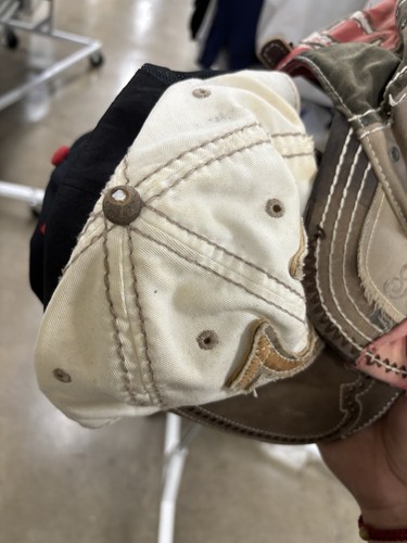 Vintage True Religion Distressed Trucker Hat Y2K Horseshoe Strapback Beige Brown - Imagen 6 de 6