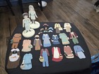 Two Paper WOODEN Dolls W/ stands, 15 Magnetic Outfits, 9 Hats Interactive Toy — photo 1