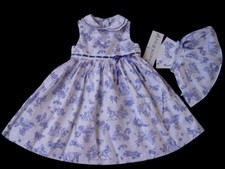NEW Girl's 4T White Blue Scenery Summer Party Fancy Dress  Matching Doll Dress