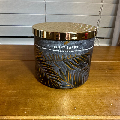 1 New Bath & Body Works Ebony Sands 3 Wick Candle  14.5 Oz