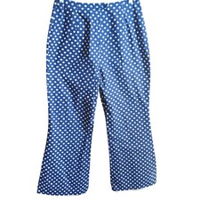28x28 TrueVintage Blue Polka Dot Bellbottom Pants 1960's by Joyce