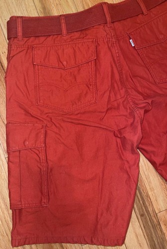 Levi's Men's Cargo Canvas Shorts Size 42 Rust/Orange with Belt - Picture 11 of 11