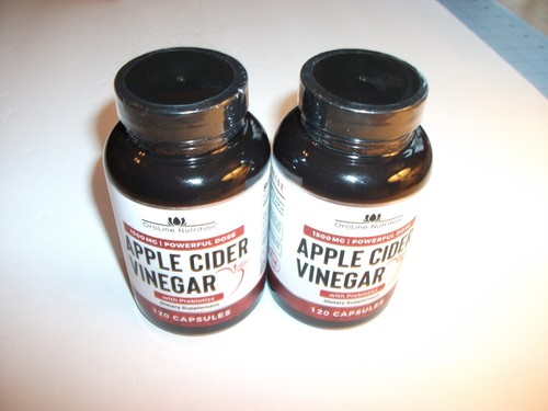 Organic Apple Cider Vinegar Capsules with Prebiotics 1500 MG Lot of 2 Bottles - Picture 6 of 6
