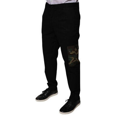【送料&関税込】Dolce & Gabbana Pants DOLCE & GABBANA Pants Black Cotton Men Cargo Casual Trouser