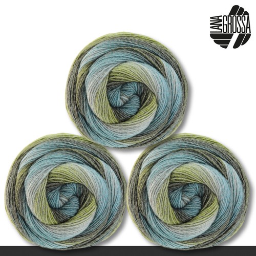 Lana Grossa 3 x 200 g Gomitolo Versione Dochtgarn Farbverlauf Wolle 12 Farben - Bild 4 von 25