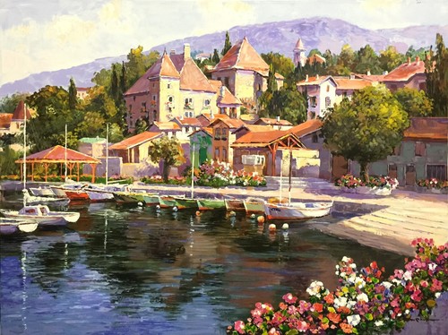 SAM PARK "SAVOI, SPAIN" | SIGNED EMBELLISHED/CANVAS | 30 X 40" | OTHERS AVAIL