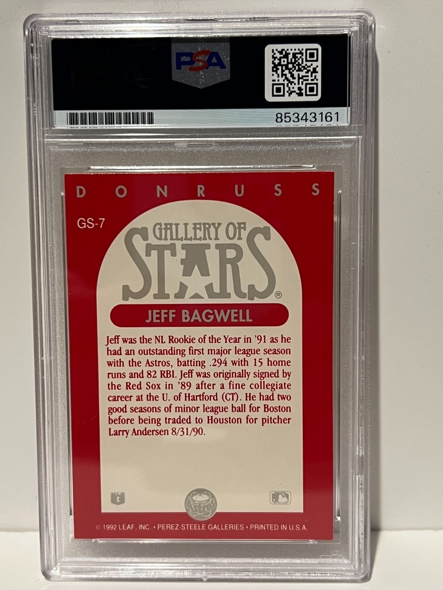 JEFF BAGWELL 1992 Donruss Gallery of Stars Signed Auto Autographed