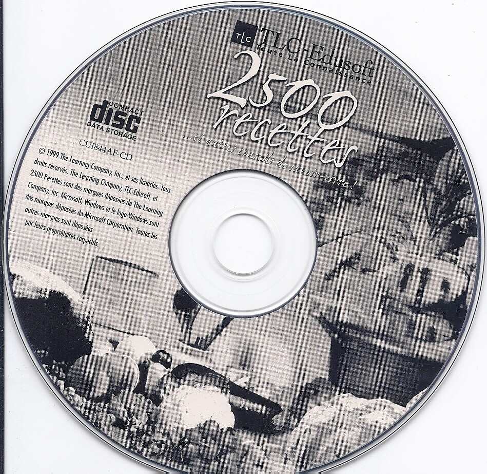 2500 Recettes et autres conseils de savoir-vivre (CD, TLC Edusoft 1999)