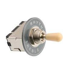 3 Way Toggle Switch with Rhythm Treble Washer Ring Plate for LP SG Guitar Grey