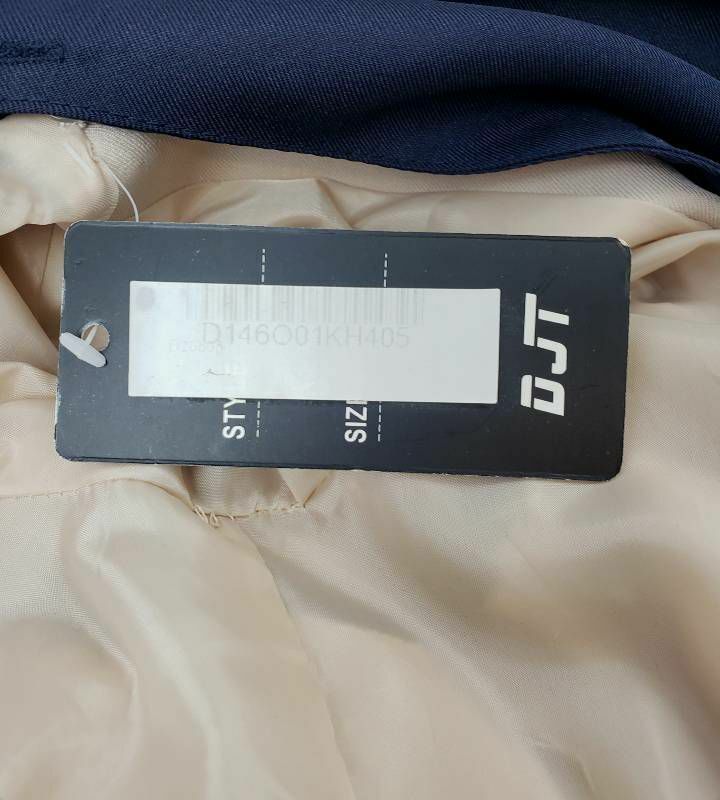 DJT Womens Coat Beige Zip Up Removable Hooded Pockets Jacket L