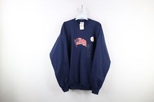 Deadstock Vintage 90s Streetwear Womens XL Heart USA Flag Crewneck Sweatshirt