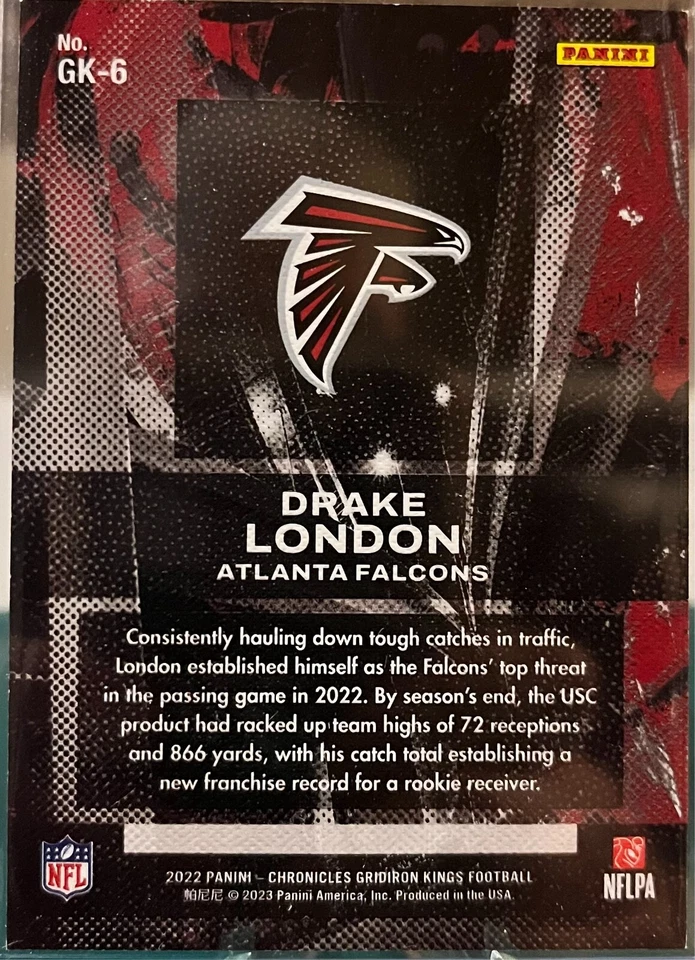 2022 Panini Chronicles Drake London Gridiron Kings RC Rookie /35 Falcons! - Image 2 of 2