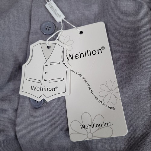 Wehilion Men's Formal Vest Button Front Sleeveless Gray Size L - Picture 6 of 11