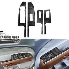 4Pcs Real Carbon Fiber Window Lift Switch Panel Cover For Ford Maverick 2022-25