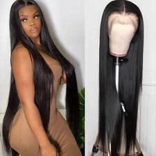 360 Full Lace Front Human Hair Wigs Brazilian Long Straight Wig Pre Plucked