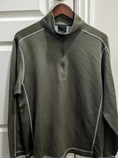 Nike Sweatshirt Mens L Green Thermal Fit Pullover Golf Activewear 1/4 Zip READ