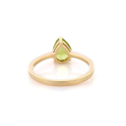 1.20 Ct Peridot Prong Ring 10K Solid Yellow Gold - Picture 4 of 5