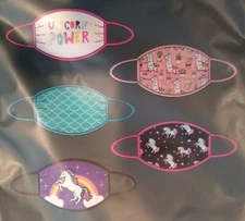 5 Face Masks Washable Reusable Adult unicorn power llama rainbow magic