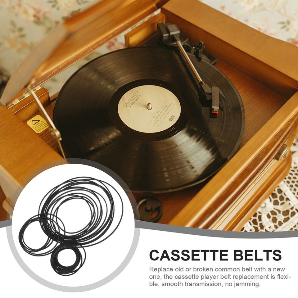 90pcs Cassette Rubber Belts Recorder Belts Cassette Tape Machine Belts