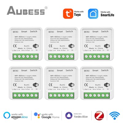 Tuya ZigBee / WiFi Mini Smart Switch 16A 2 Way Control Smart Home Automation Mod