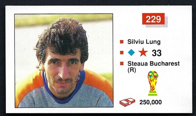 MERLIN - ITALIA 90 - #229 SILVIU LUNG, STEAUA BUCHAREST