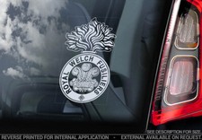 Royal Welch Fusiliers Car Sticker - Army Royal Military Welsh Window Decal - V02
