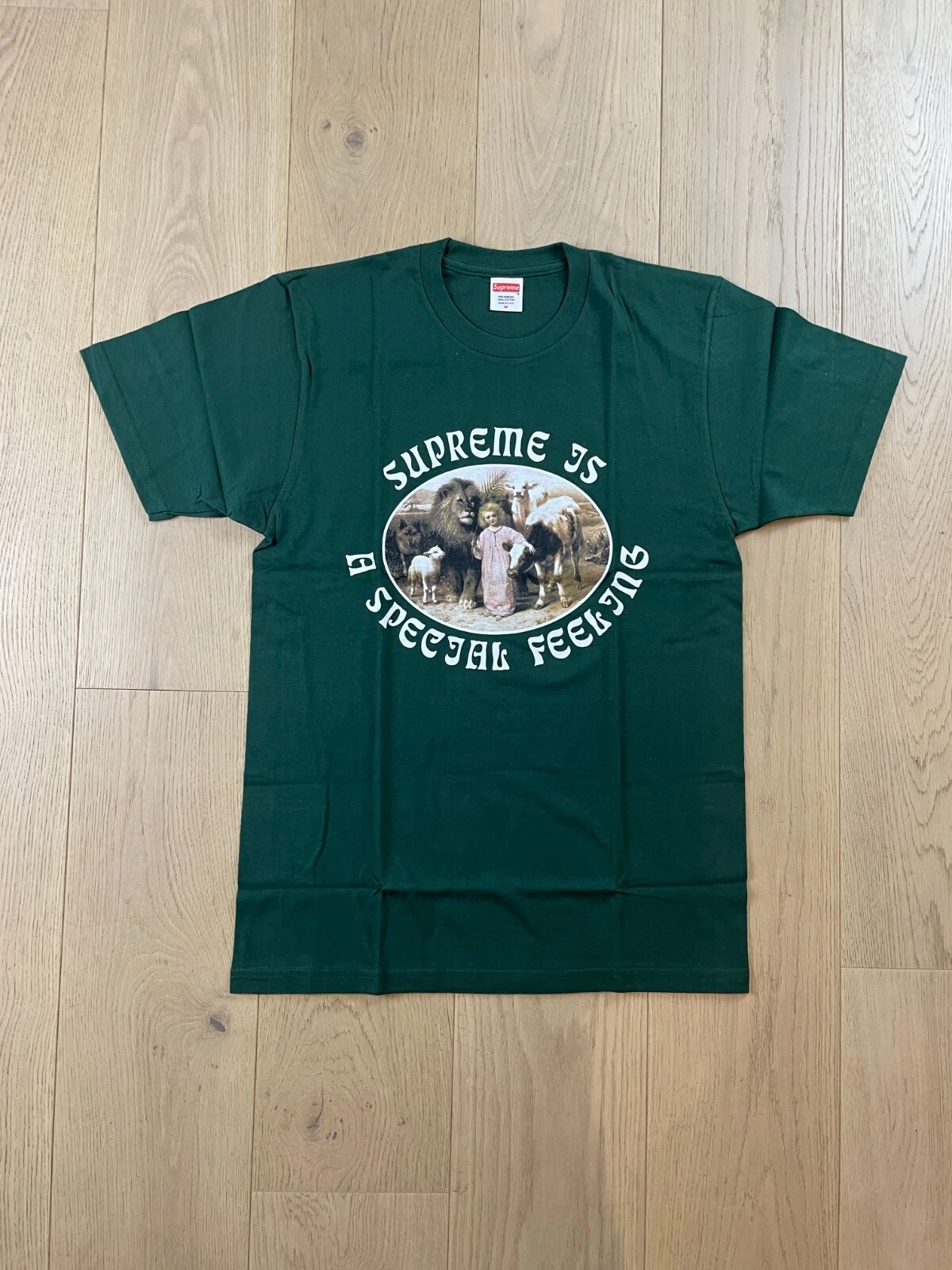T shirt Supreme Special Feeling vert moyen deadstock FW16 boîte logo T shirt rare