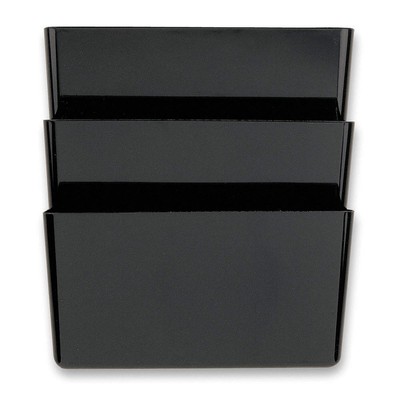 OFFICEMATE 21422 Wall Pocket,Letter,Black,7 In H,EA1 1WDZ9