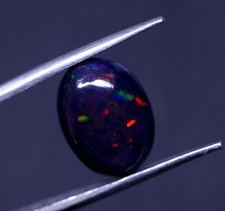 Natürlicher seltener PinFire + gepunktetes + Wabenmuster schwarzer Opal ovale...