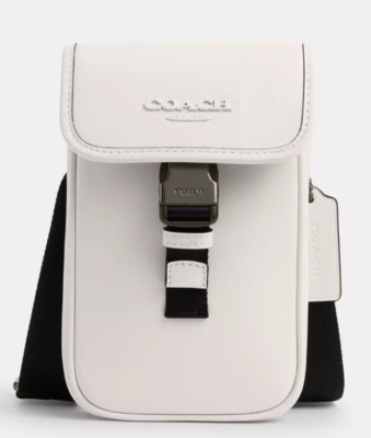 NWT COACH RACER CT886 Phone Messenger Crossbody Bag In CHALK