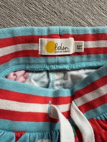 Mini Boden Strawberry Blue Cotton Skort shorts-skirt 5-6 years girls - Picture 3 of 6