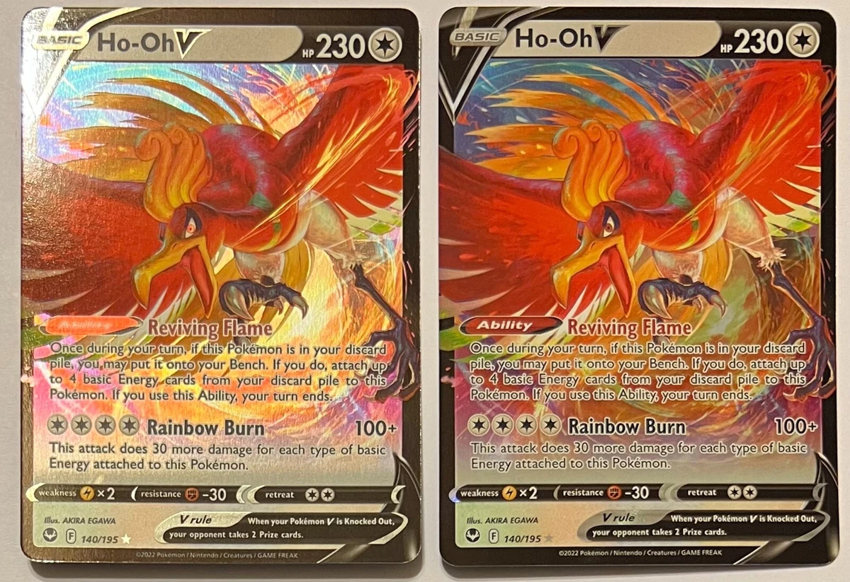 Ho-Oh V - 140/195 Ultra Rare Silver Tempest NM Pokemon TCG