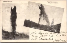 1905 "Greetings from OIL COUNTRY" Postcard Side & Top Flow Views / PA Cancel