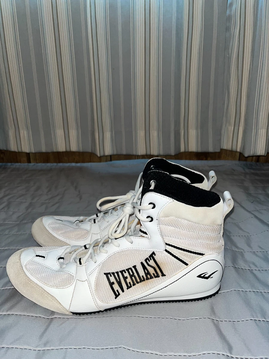 Everlast Vintage Mens White Leather High Top Boxing Boots Ring Shoes Size 9 US Boxing Boots White | eBay main image 3