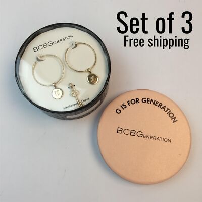 BCBGeneration Gold Necklace and Earrings Set of 3