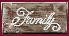 Family- Handcrafted Distressed Wooden Wall Sign 12"x 6" Ready to Hand Decor